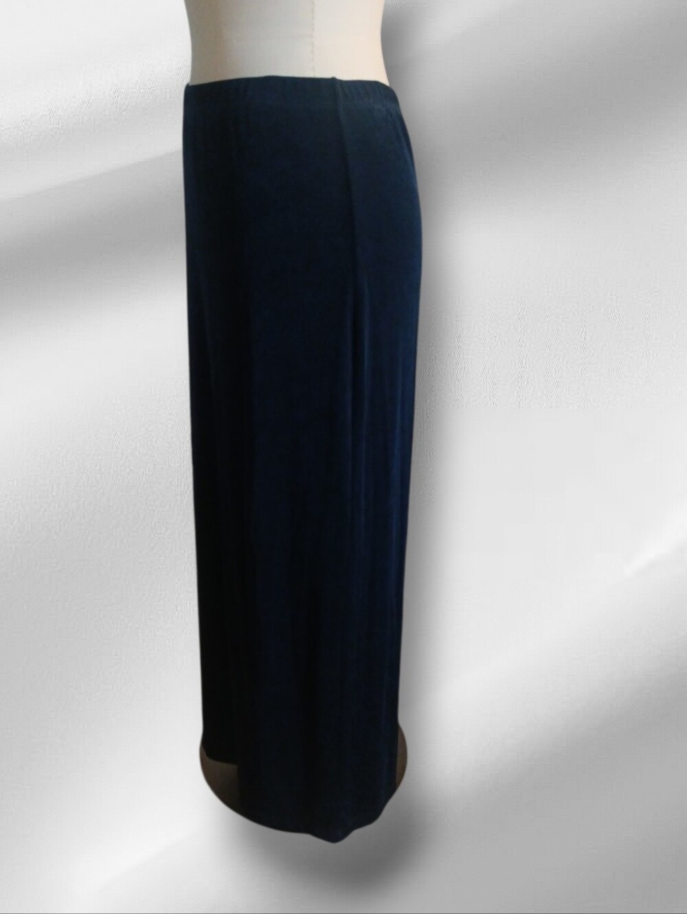 Picadilly Navy Blue Stretchy Long Length Skirt